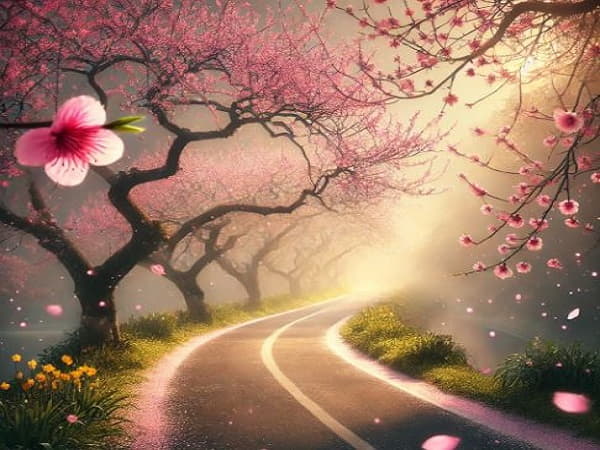 Ngủ mê thấy hoa đào nở trên đường đi