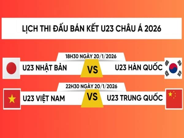 Lịch thi đấu bán kết U23 Châu Á 2026